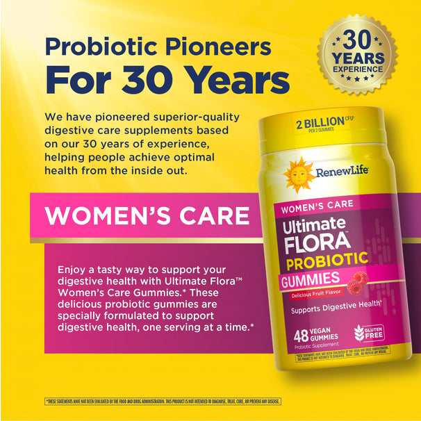 View 7 Ultimate Flora Women's Care Probiotic Gummies, 48 vegane Gummies