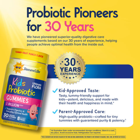View 7 Ultimate Flora Kids Probiotic Gummies 1 Billion, 30 Berry-licious Gummies