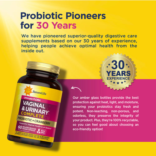 View 7 Ultimate Flora Vaginale e Urinario Completo + Probiotico & Mirtillo Rosso, 60 Capsule Vegane a Rilascio Ritardato