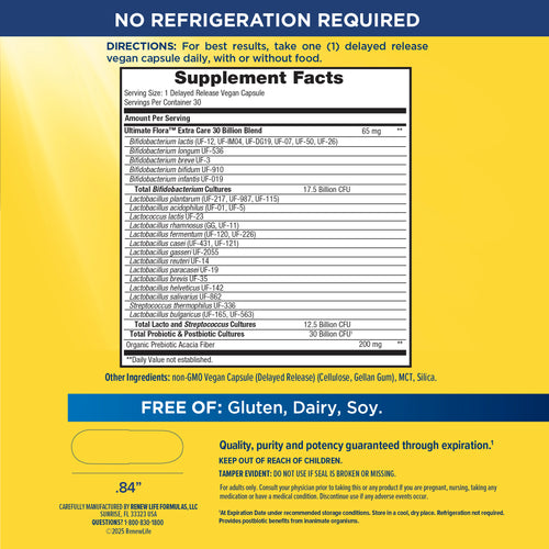 View 2 Ultimate Flora Extra Care Probiotic 30 Miliardi GO PACK, 30 Capsule Vegane a Rilascio Ritardato