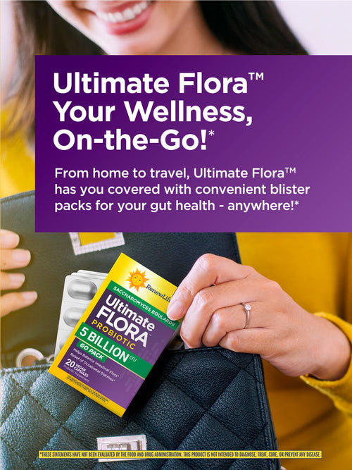 View 4 Ultimate Flora Saccaromyces Boulardii GO PACK, 20 Vegan Capsules Directions