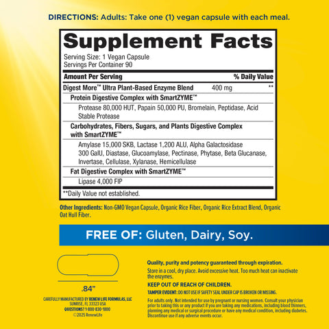 View 2 DigestMore Ultra Enzymes, 90 Vegan Capsules