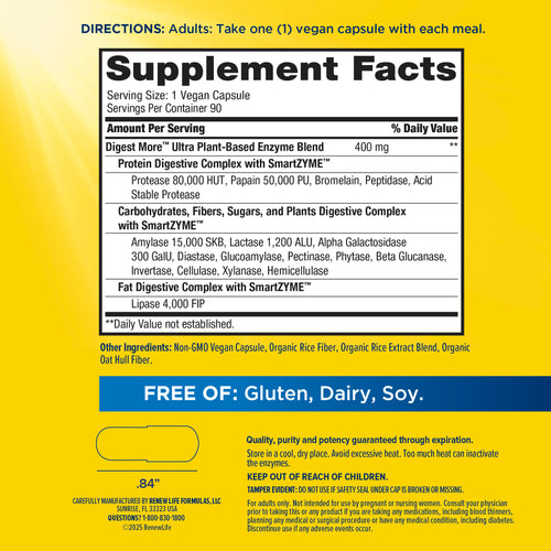 View 2 DigestMore Ultra Enzymes, 90 Capsules Végétaliennes