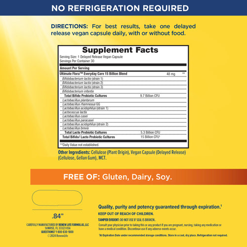 View 2 Ultimate Flora Cuidado Diário Probiótico 15 Bilhões GO PACK, 30 Cápsulas Veganas de Liberação Retardada