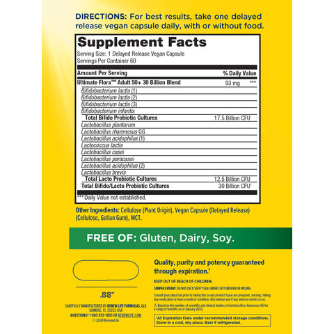 View 2 Ultimate Flora 50+ Probiotic 30 Billion, 60 Delayed Release Vegan Caps