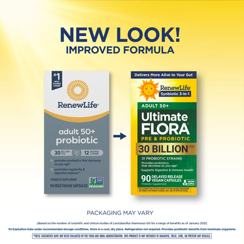 View 3 Ultimate Flora 50+ Probiotic 30 Billion, 90 Delayed Release Vegan Caps