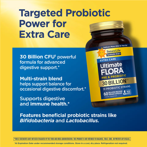 View 6 Ultimate Flora Extra Care Probiotic 30 Billion, 60 Delayed Release Vegan Caps