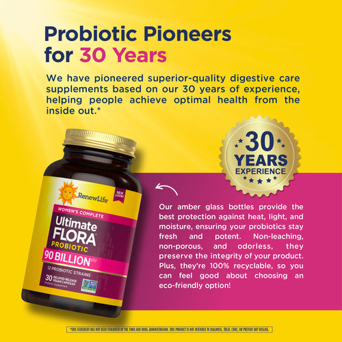 View 7 Ultimate Flora Women's Complete Probiotic 90 Billion, 30 Delayed Release Vegan Caps probiotic pioneers