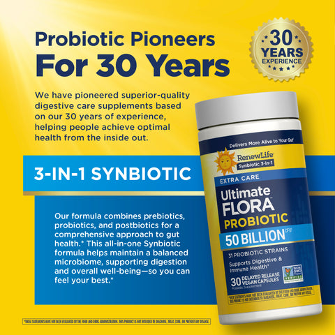 View 9 Ultimate Flora Extra Care Probiotic 50 Billion, 30 Delayed Release Vegan Caps