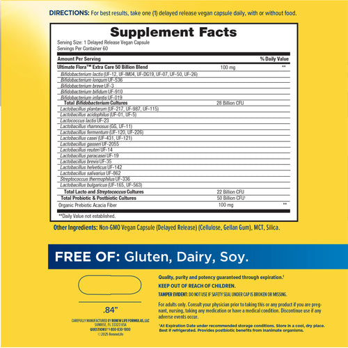 View 2 Ultimate Flora Extra Care Probiotic 50 Billion, 60 Delayed Release Vegan Caps