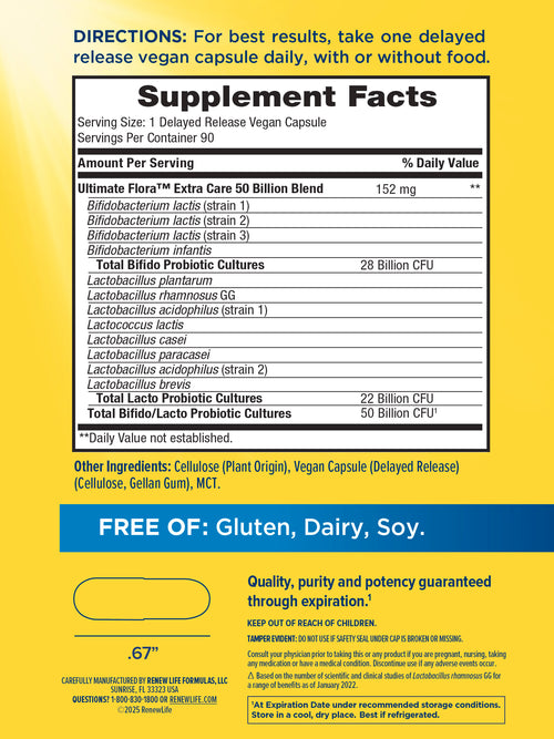 View 2 Ultimate Flora Extra Care Probiotic 50 Billion, 90 Delayed Release Vegan Caps