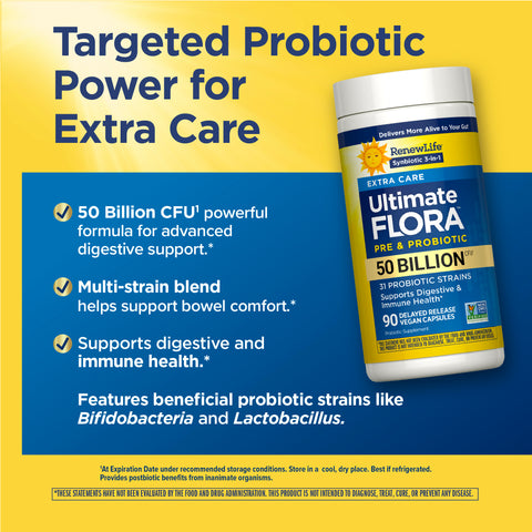 View 5 Ultimate Flora Extra Care Probiotic 50 Billion, 90 Delayed Release Vegan Caps