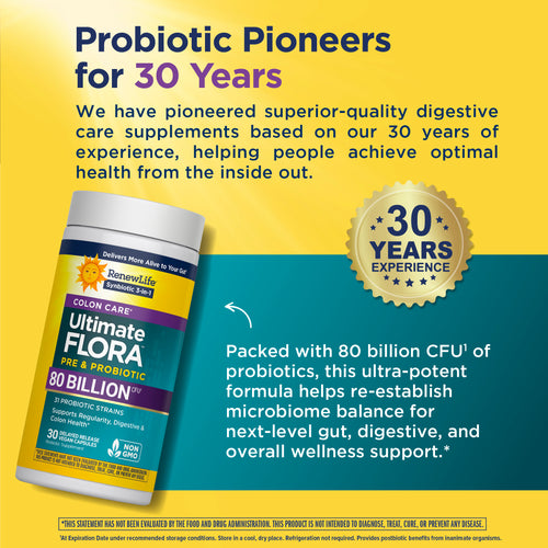 View 7 Ultimate Flora Colon Care Probiotikum 80 Milliarden, 30 magensaftresistente vegane Kapseln