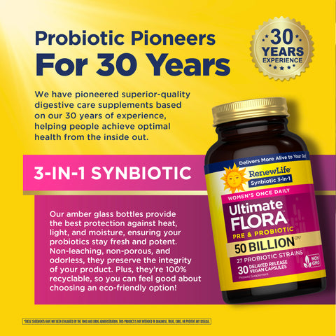 View 7 Ultimate Flora Women's Vaginal Care Probiotic 50 Billion, 30 Delayed Release Vegan Caps