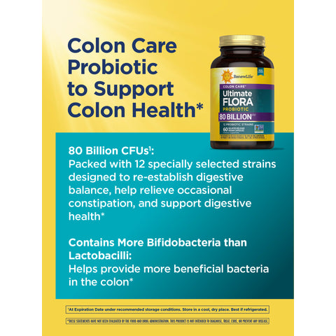 View 5 Ultimate Flora Colon Care Probiotic 80 Billion, 60 Delayed Release Vegan Caps