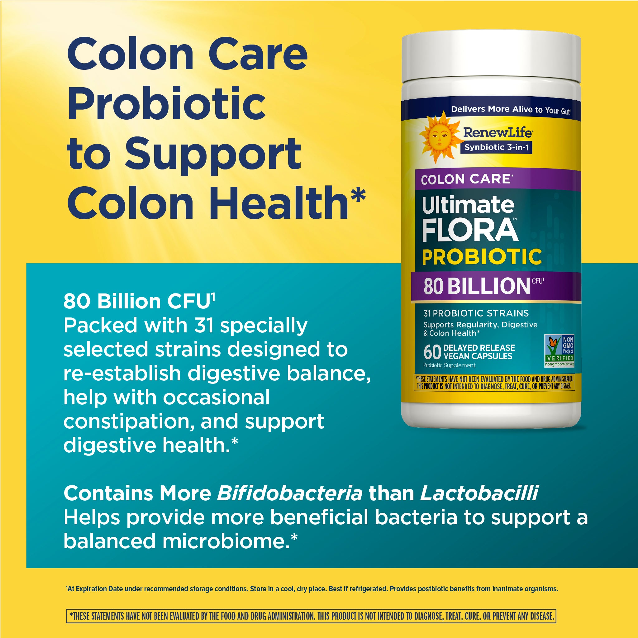 Ultimate Flora Colon Care 80 Billion | Renew Life