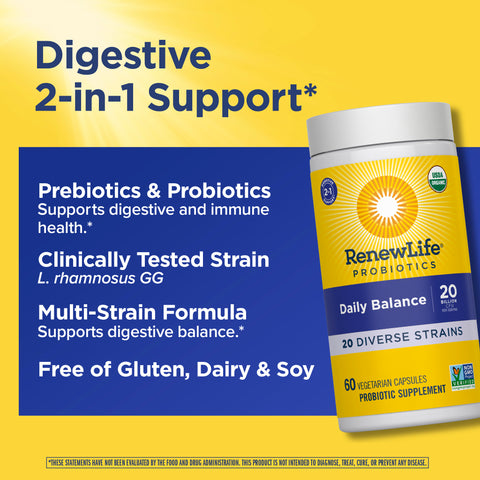 View 4 Equilibrio Quotidiano 2-in-1 Prebiotici e Probiotici, 60 Capsule Vegetali