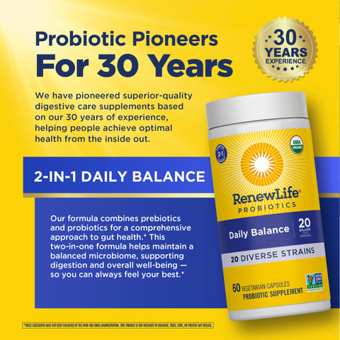 View 6 Equilibrio Quotidiano 2-in-1 Prebiotici e Probiotici, 60 Capsule Vegetali
