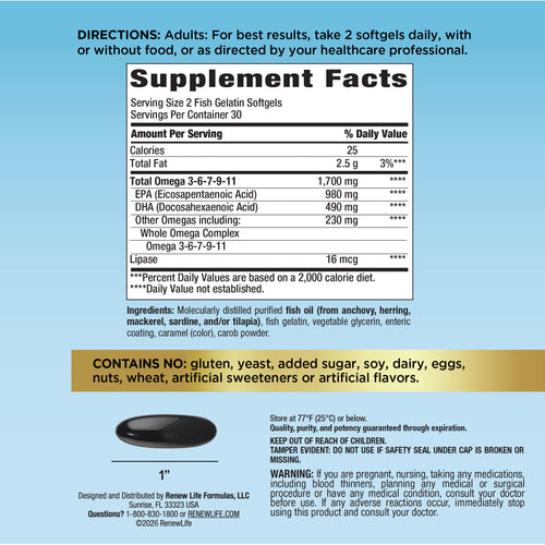 View 2 Omega Crítico Norwegian Gold, 60 cápsulas de gelatina de pescado