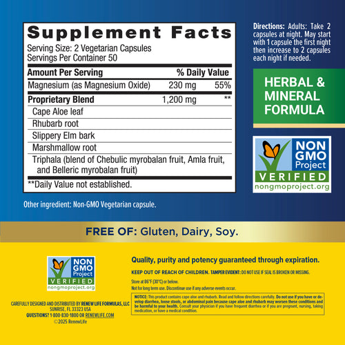 View 2 Cleanse More Overnight Formula, 100 Vegetarian Capsules