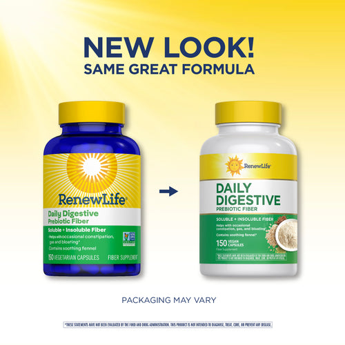 View 3 Daily Digestive Prebiotic Fiber, 150 Vegetarian Capsules