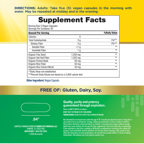 View 2 Daily Digestive Prebiotic Fiber, 150 Vegetarian Capsules