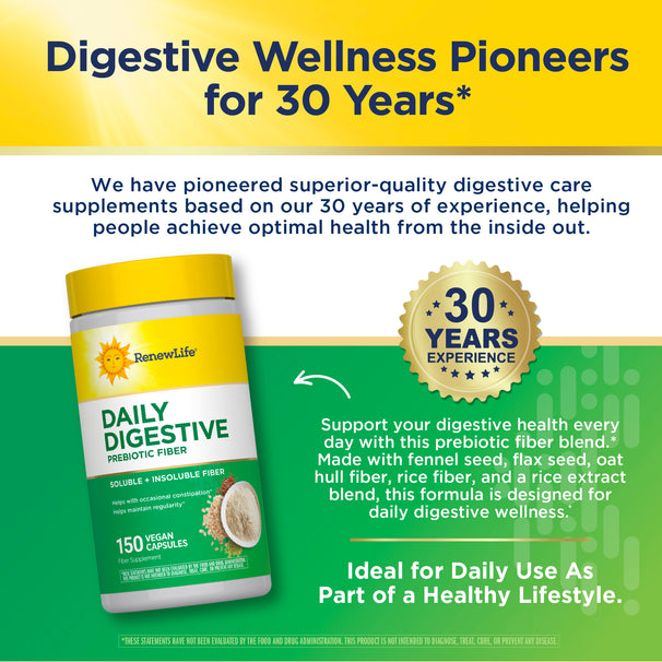 View 7 Daily Digestive Prebiotic Fiber with 150 vegan capsules.