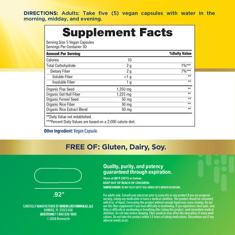View 2 Fibre Prébiotique Digestive Quotidienne, 150 Capsules Végétariennes