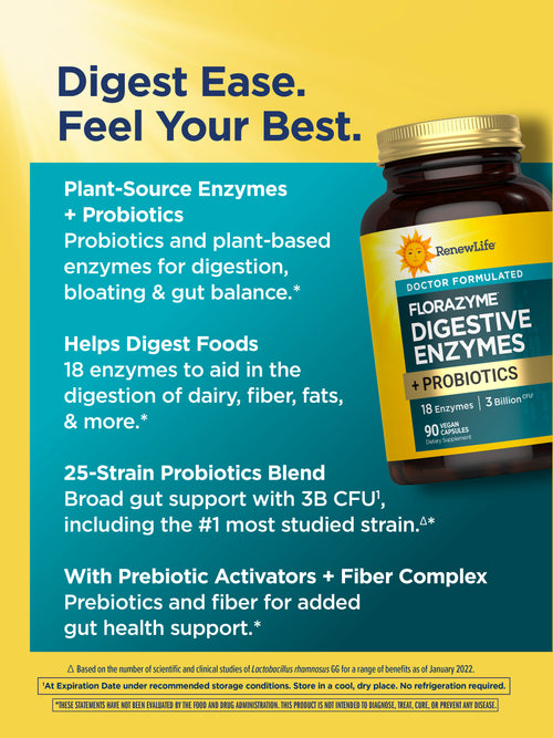 View 3 FloraZyme Digestive Enzymes Dr. Formulated, 90 Vegan Capsules
