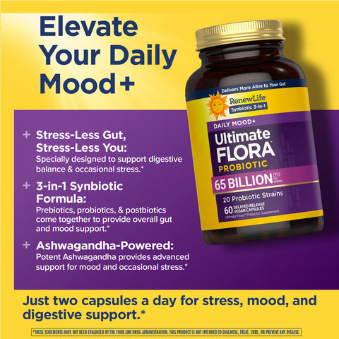 View 4 Ultimate Flora Daily Mood+ Probiotic 65 Billion, 60 Vegan Capsules