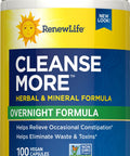 Cleanse More Herbal & Mineral Formula, Overnight Formula, 100 Vegan Capsules. Supports relief from occasional constipation.