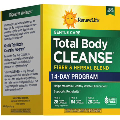 View 1 RN 14 Day Total Body Cleanse: 3 Part Kit with 28, 84, 28 Vegan Capsules. Fiber and Herbal Blend for a 14-day program. Gluten Free.