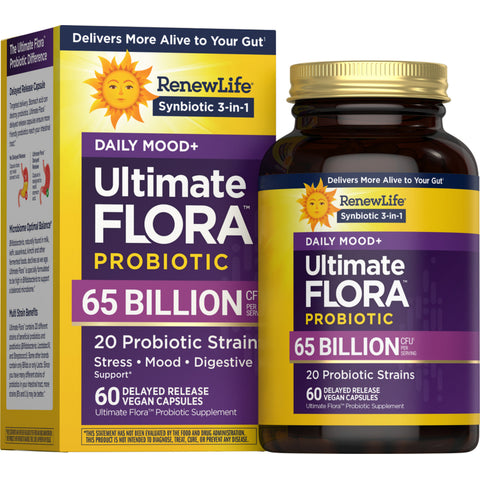 View 1 Ultimate Flora Daily Mood+ Probiotic 65 Billion, 60 Vegan Capsules