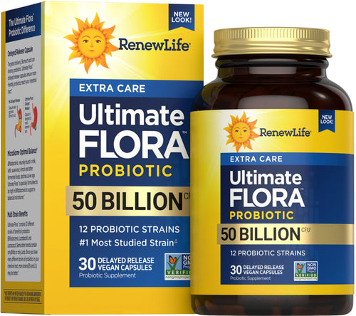 View 1 Ultimate Flora Extra Care Probiotico 50 Miliardi, 30 Capsule Vegane a Rilascio Ritardato