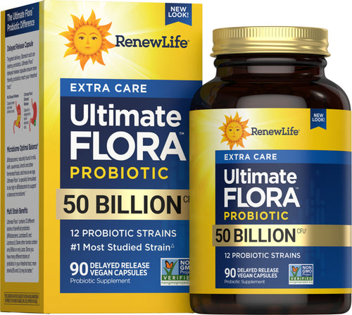 View 1 Ultimate Flora Extra Care Probiotic 50 Billion, 90 Delayed Release Vegan Caps